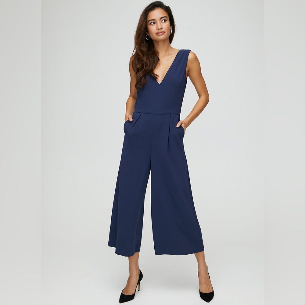 Aritzia Navy Sleeveless Jumpsuit